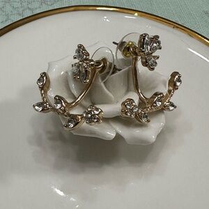 Gold Plated Floral Drop Earrings